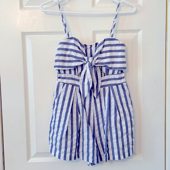 Strapless Striped Romper - Picture 1 of 3